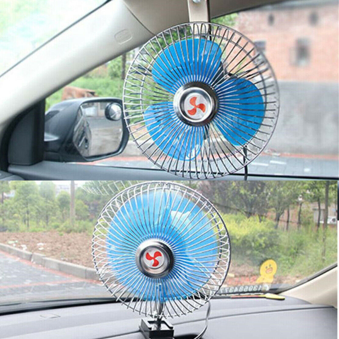 24V Car Oscillating Fan Clip On Dashboard Cooling Air Cooler for Car Truck Van