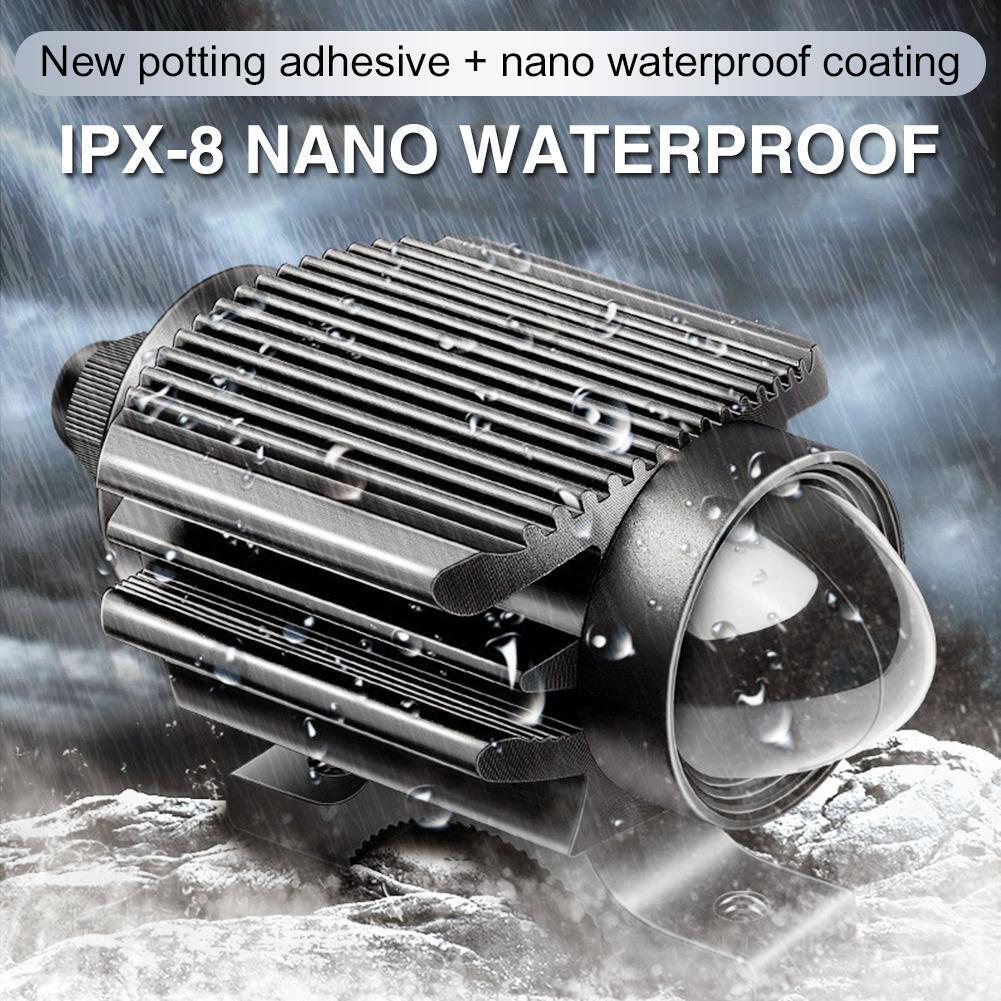5PCS Motorcycle LED Waterproof Headlight Universal Dual Light Spotlight