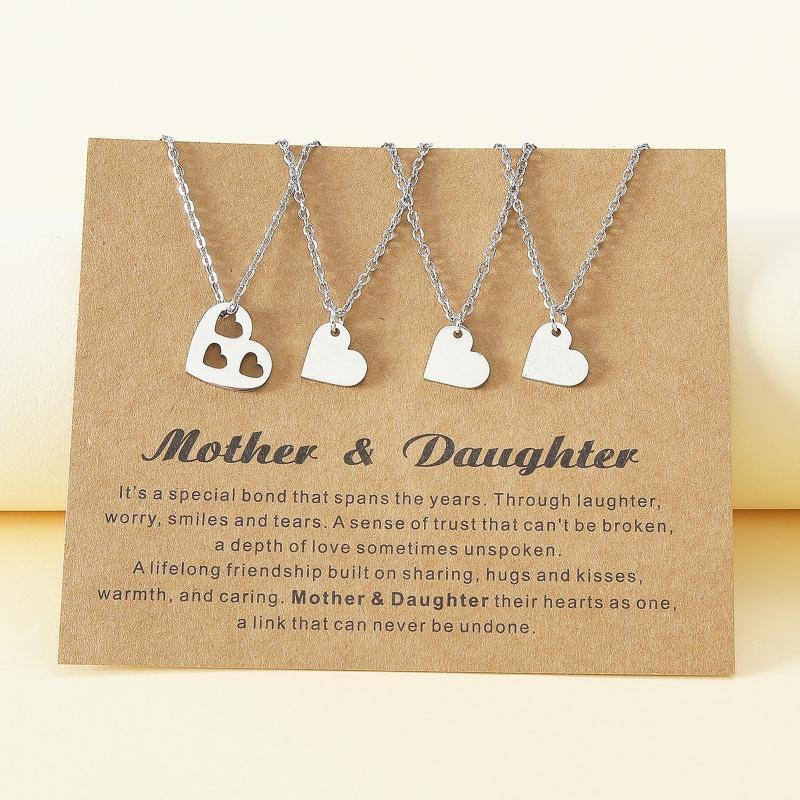 4Pcs/set Heart Bracelets Mothers Day Valentine Jewelry Gifts Unique Matching
