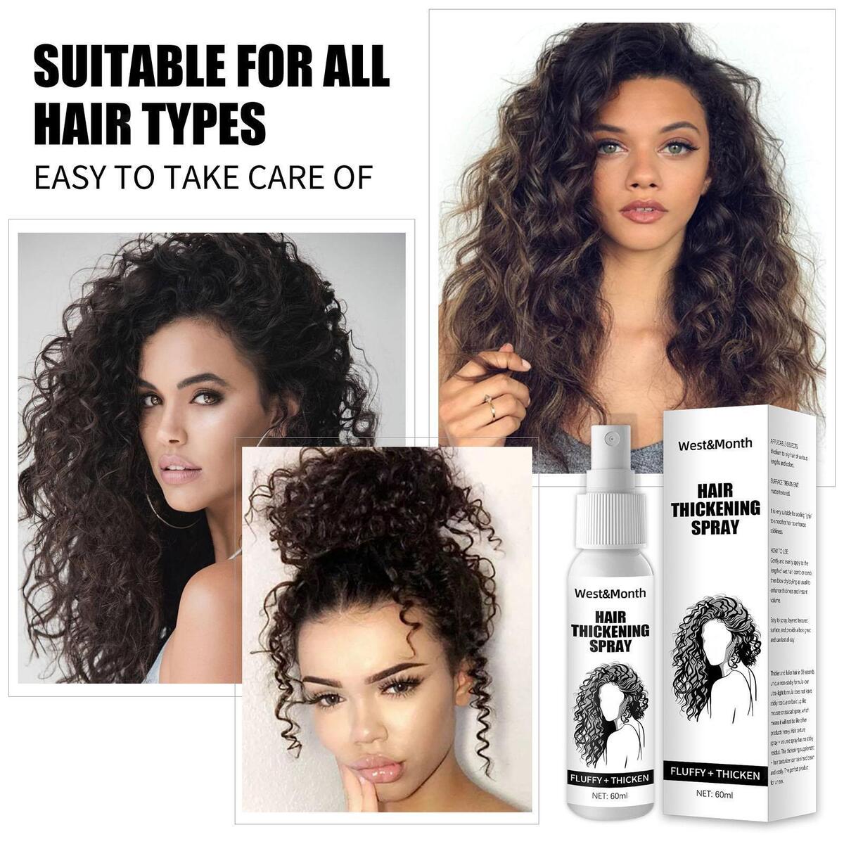 Thickening Spray 60ml  Building  Gel Thin   Frizz for
