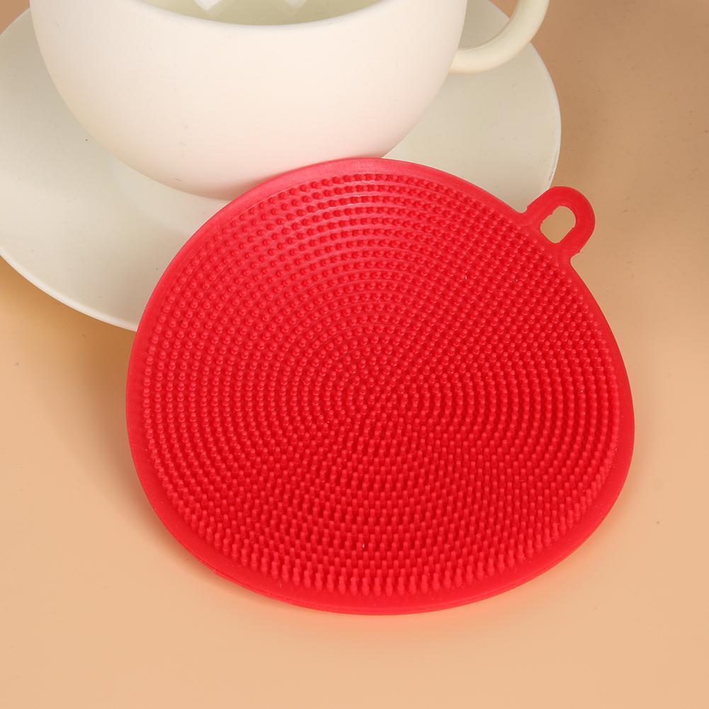 Silicone Dish Washing Brush Household Pot Pan Bowl Cleaning Tools (Red)
