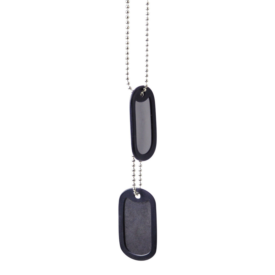 2x Military Army Blank Pendant Dog Tag Pet Puppy Cat ID Stainless Steel Chain Li