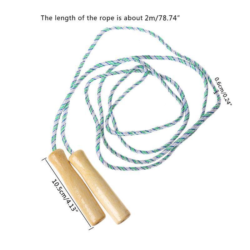 Hot 2m Wooden Handle Jumping Rope Kid Fitness Equipment Practice Speed Skipping