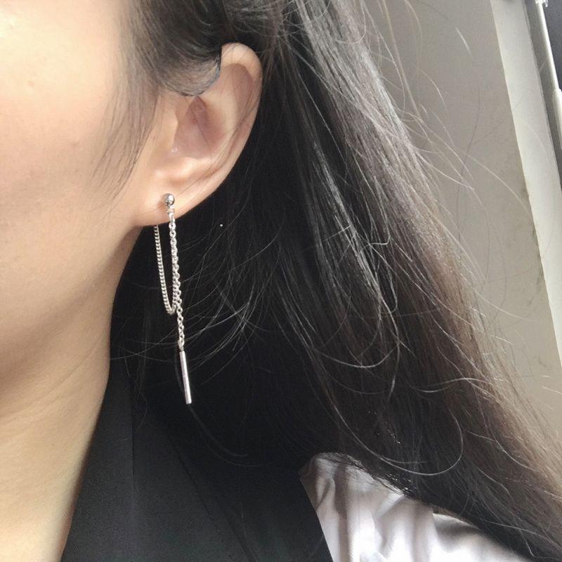 Kpop Korean Drop Earrings Double Tassel Chain Bar Dangle Earrings Fashion Gift
