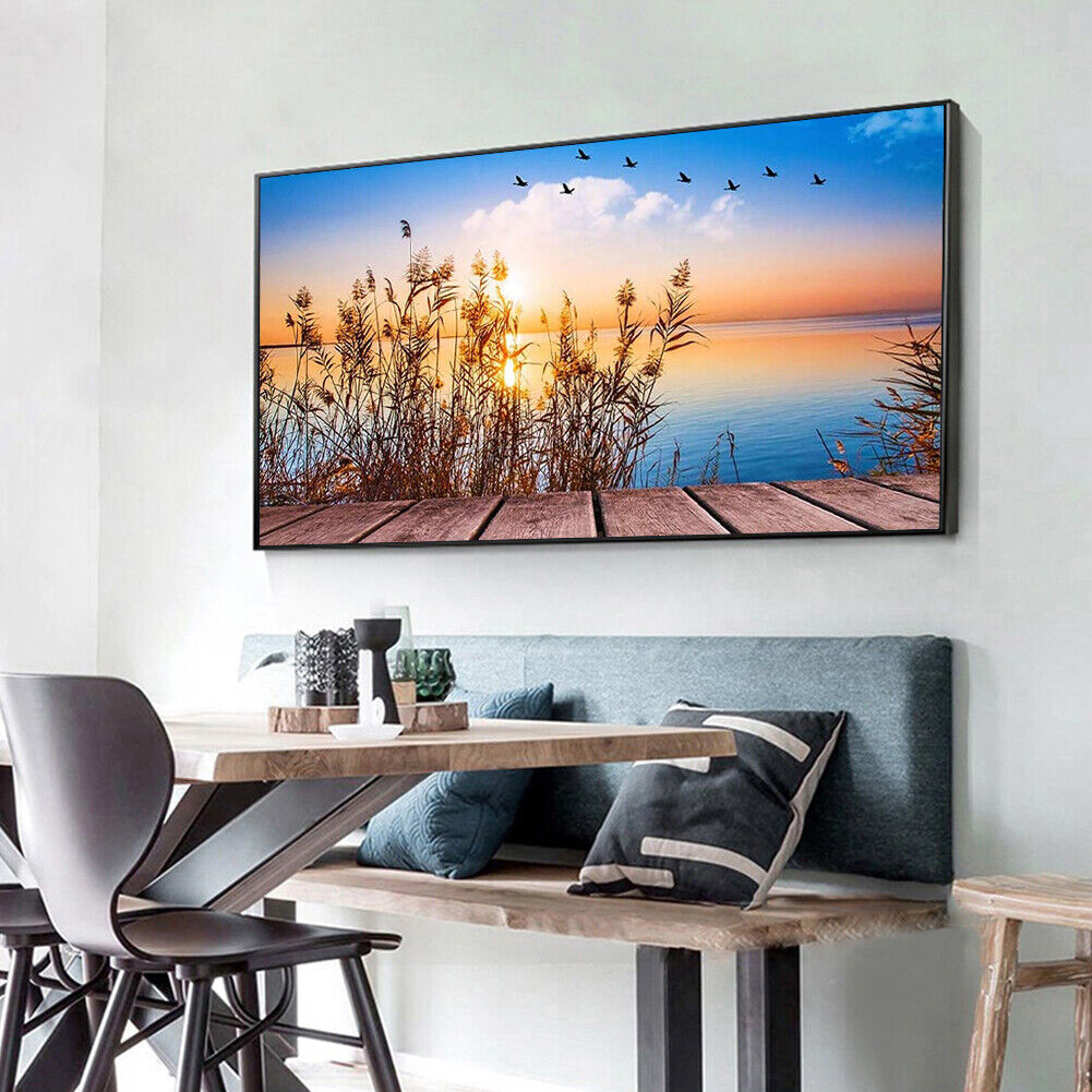 Sunset Reed Full Drill Diamond Painting DIY Mosaic Kit Picture Home Decor