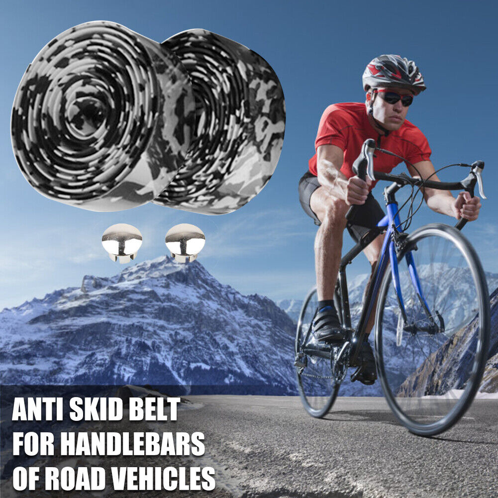 2pcs Rubber MTB Bike Handlebar Tape Plugs Anti-Slip Bicycle Handle Bar Belt