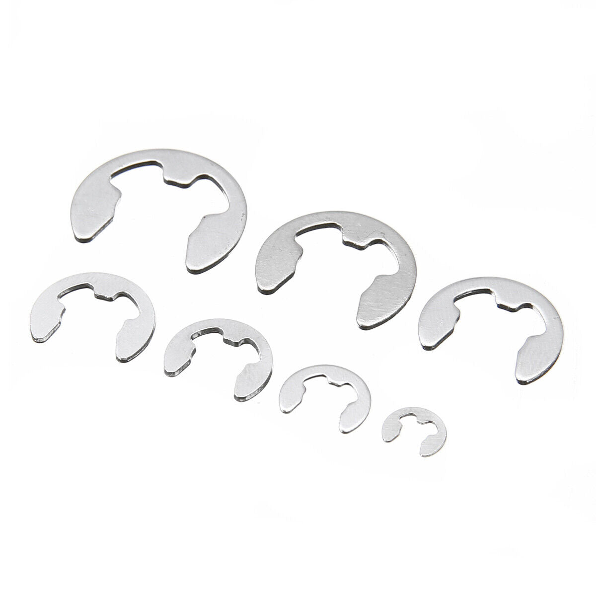 120pcs 304 Stainles Steel E-Clip Retaining Circlip Assortment Kit 1.5mm - 10mm