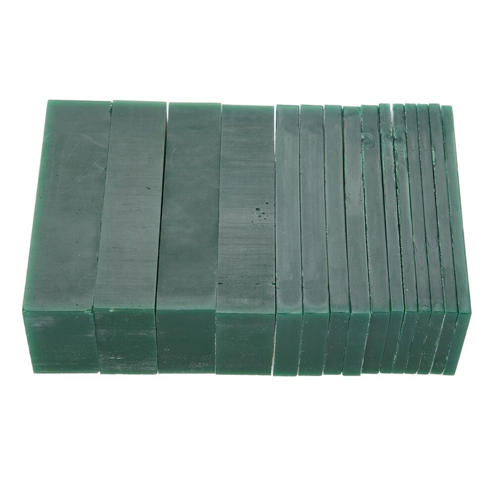 15-Piece Dark Green Jewelry Pattern Making Carving Melting Hard Wax Block