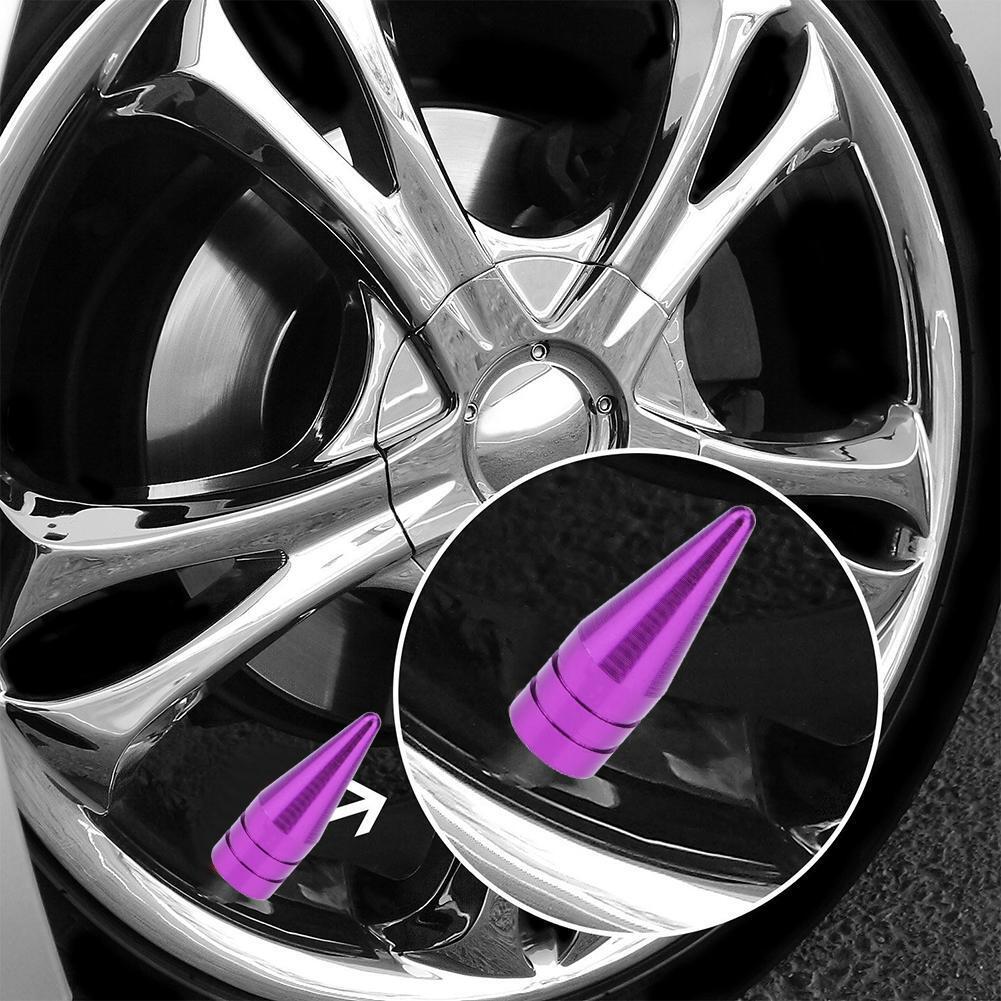 4pcs Tyre Valve Caps Aluminum Alloy Bike Car Tire Valve Caps(Purple)