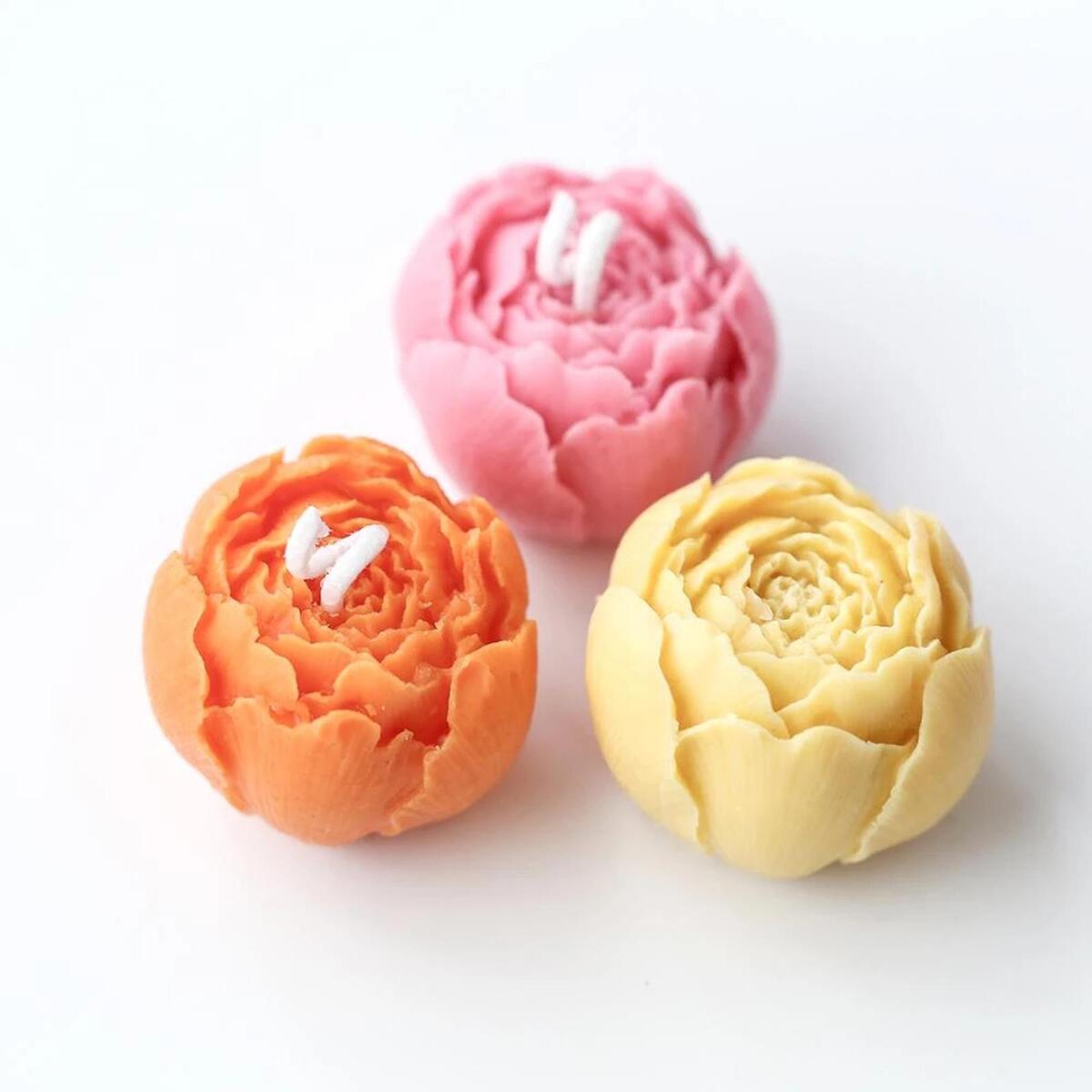 Flower Candle Mold Soap Making Mould DIY Chocolate Handmade for Christmas