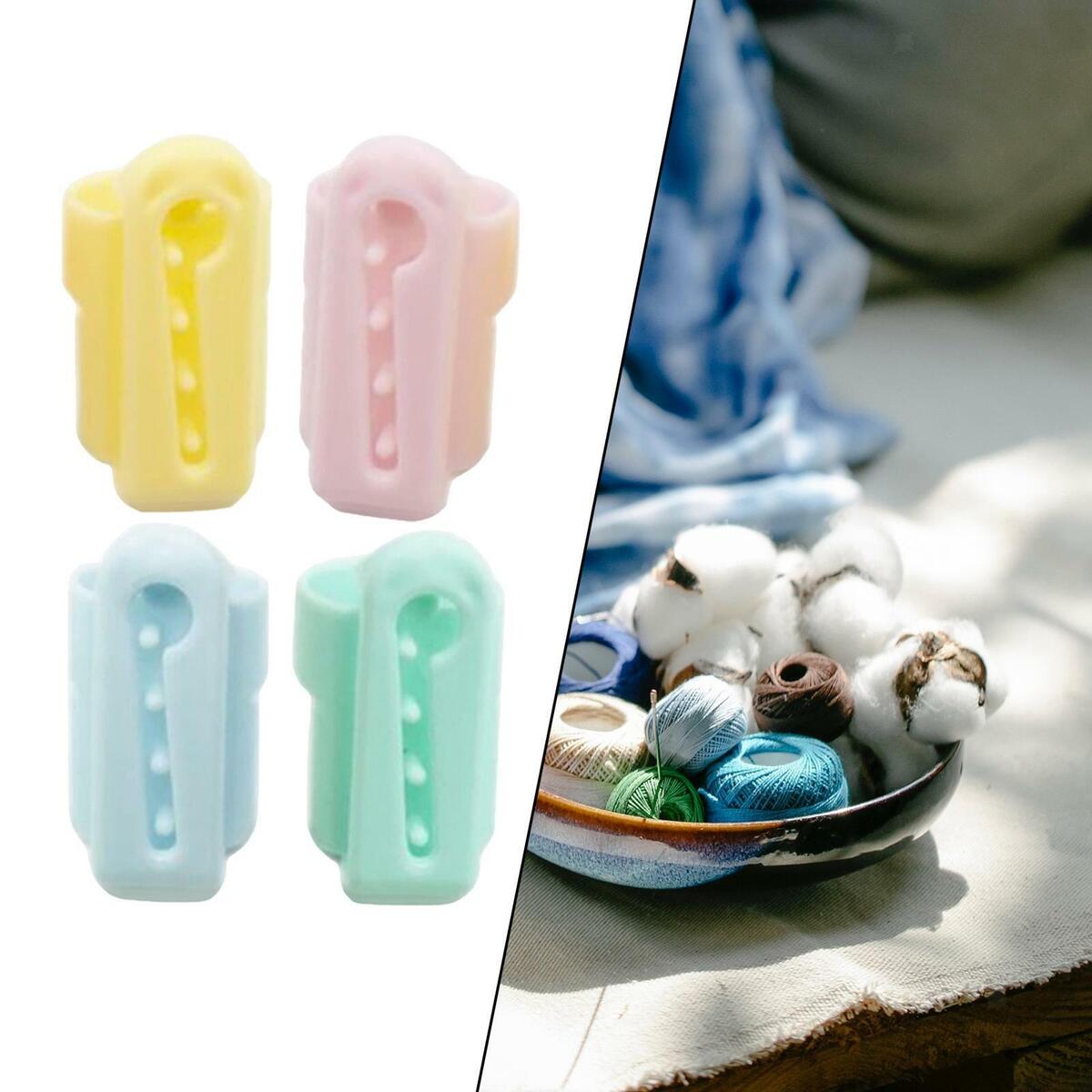 4x Yarn Guide Thimble Sweater Wool Knitting Tool Plastic Sewing Accessories