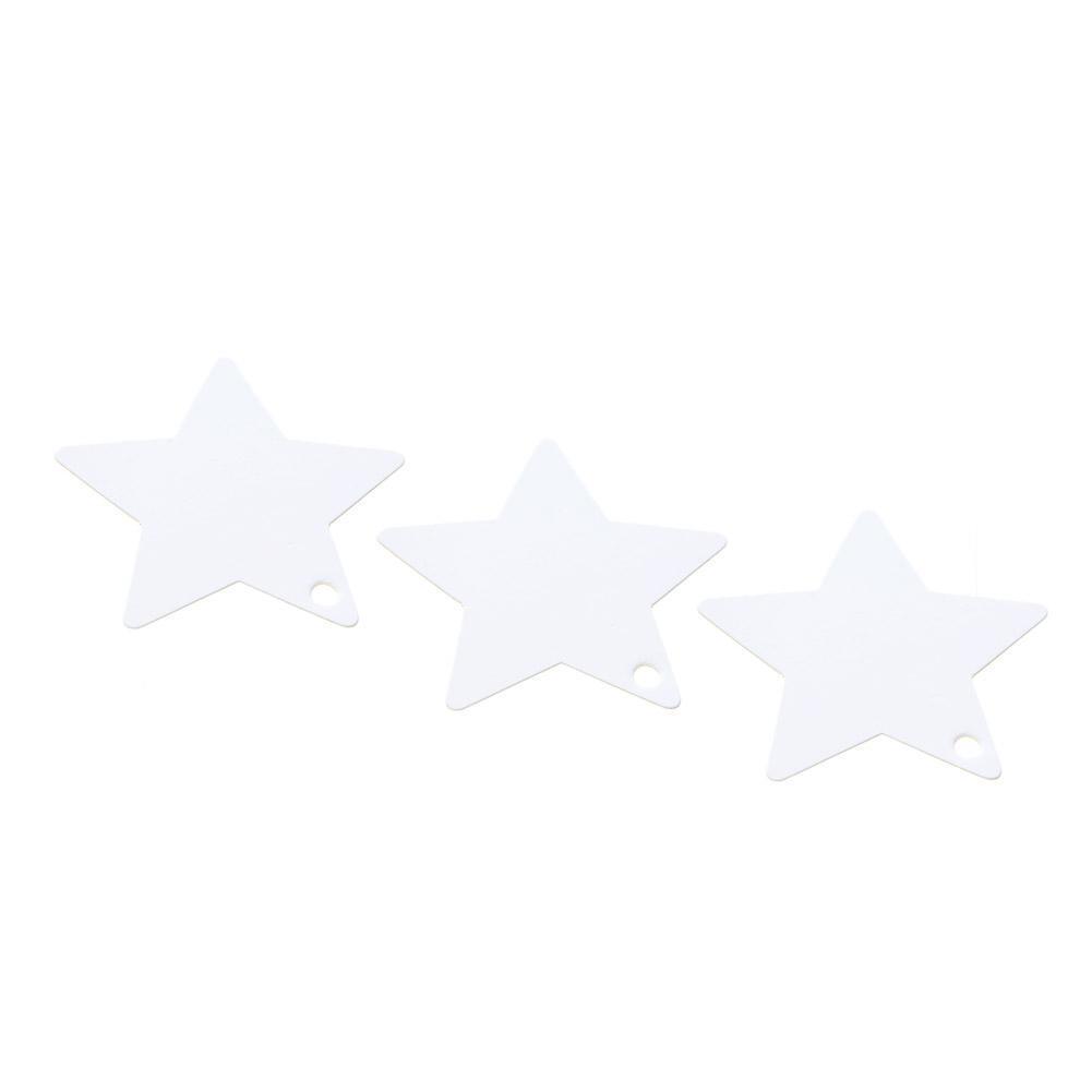 50pcs Kraft Paper Pendant Five-pointed Star Cards Home Party Decor(White)