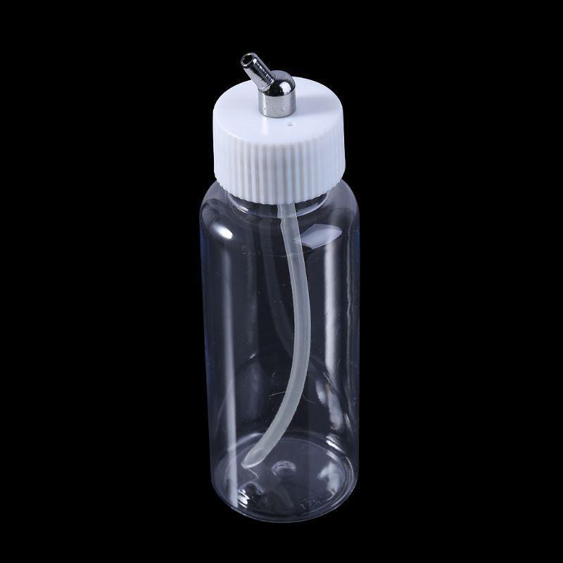 1PC Plastic 100cc Airbrush Bottles Jars Lid Adapter Dual-Action Siphon Feed New
