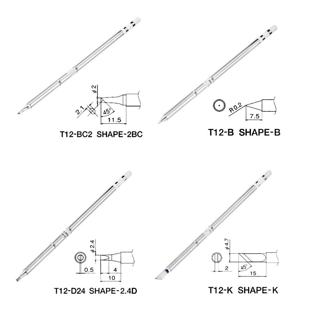 Replacement T12 Series Solder Iron Tip T12-K T12-B T12-BC2 T12-D24 For Hakko 4PC