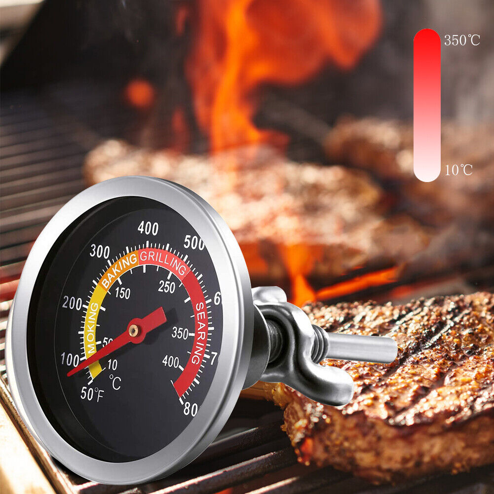 BBQ Barbecue Thermometer Dial Display Oven Grill Rotisserie Food Temp Gauge
