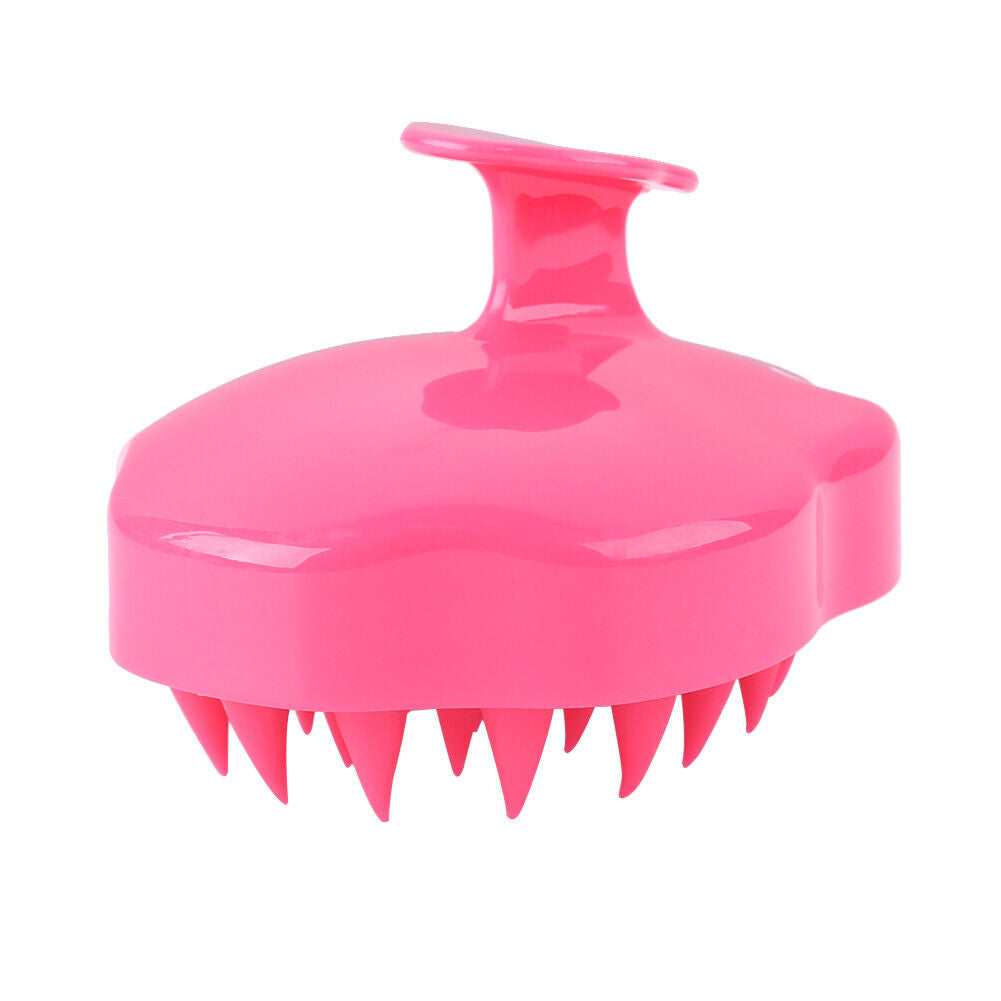 Silicone Hair Washing Comb Brush Head Scalp Massage Brush (Rose)