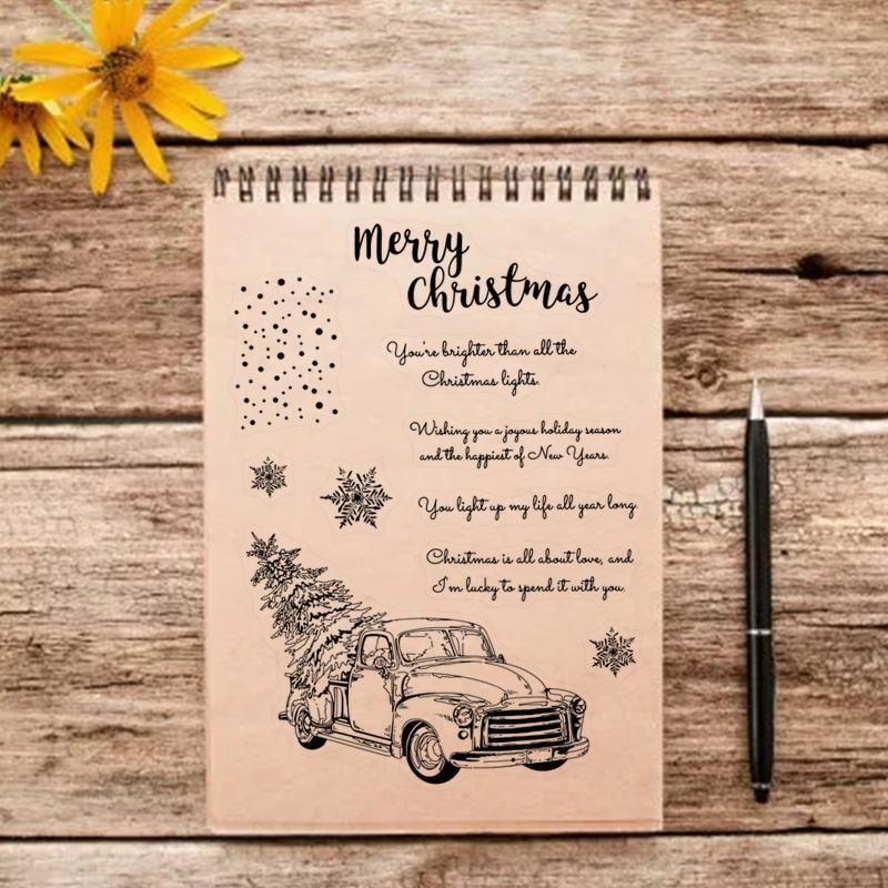 Merry Christmas Clear Seal Stamp DIY Scrapbooking Embossing Photo Album Decor