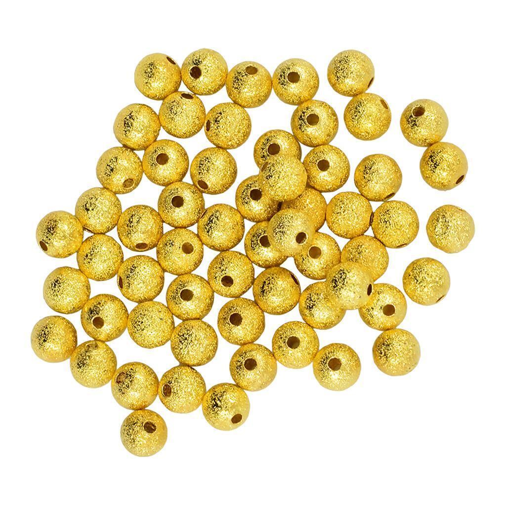 50 Pieces Brass Seamless Round Spacer Beads for Jewelry Making DIY Craft