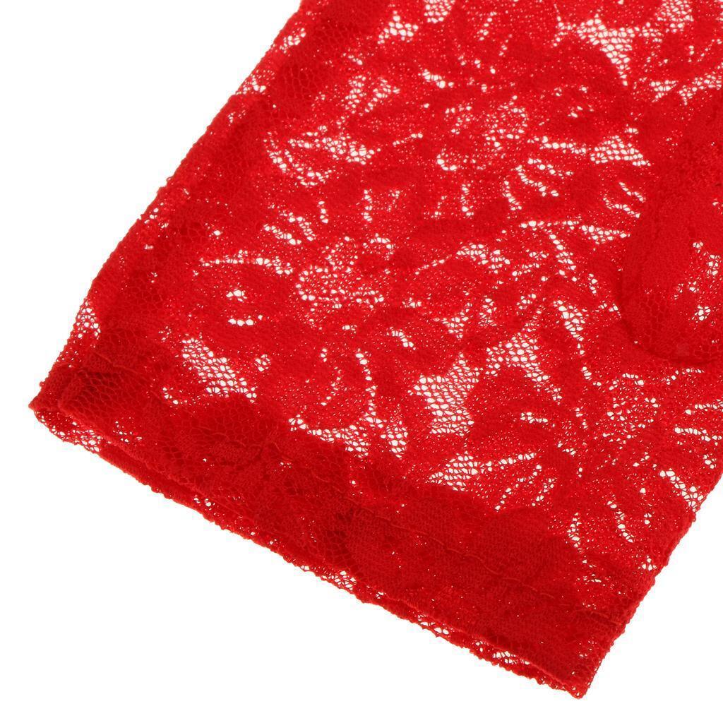 Wedding Party Lace Flower Half Finger Glove Party Accessories Lady Glove Red