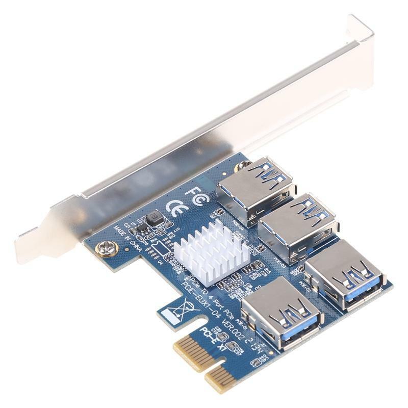 PCI E 1 to 4 slots PCIE Riser Card USB3.0 Multiplier Miner Card Expansion Card