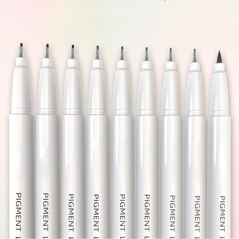 Pack of 9 Pcs Multi-purpose Balck Liner Pens Kit DIY Graffiti Fineliner Pens Set