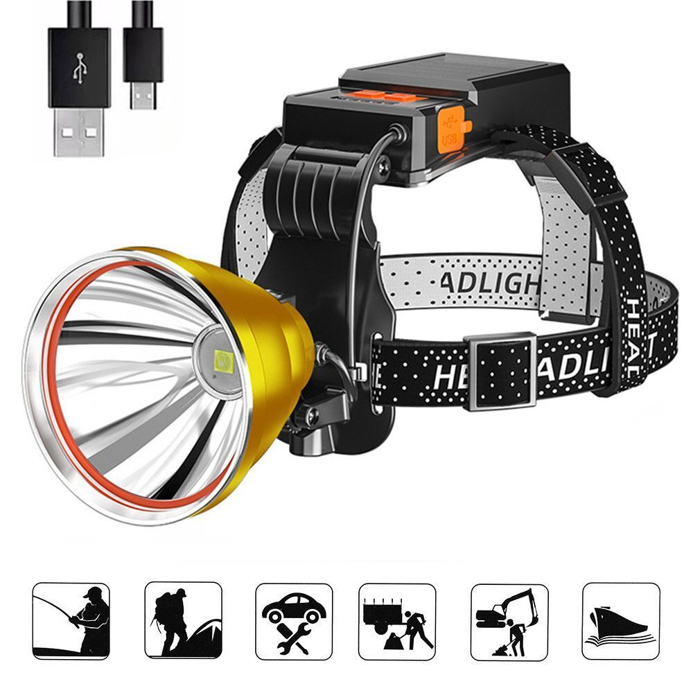 Camping USB Rechargeable LED Headlamp Head Torch Fishing Light Headlight