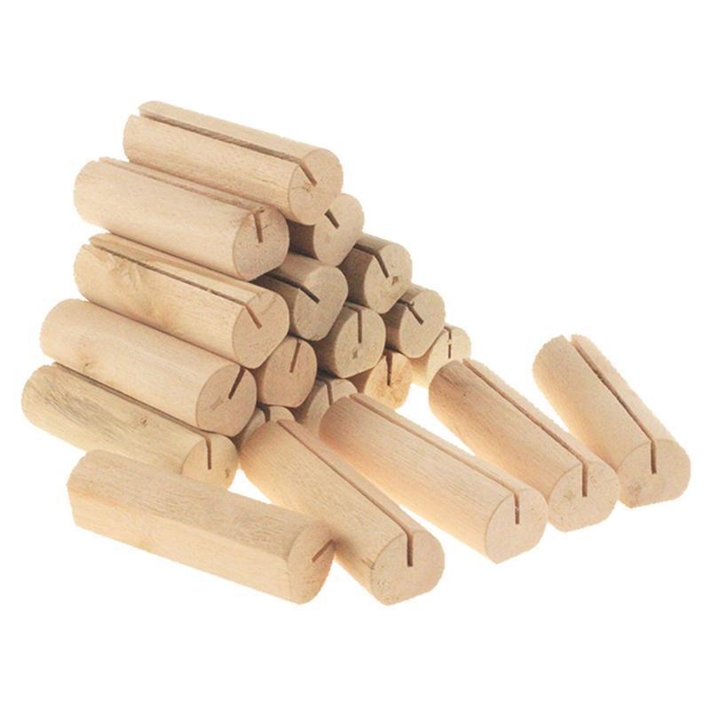 Place Card Display Holder Round Wood Photo Stand Holder for Office School 20pcs