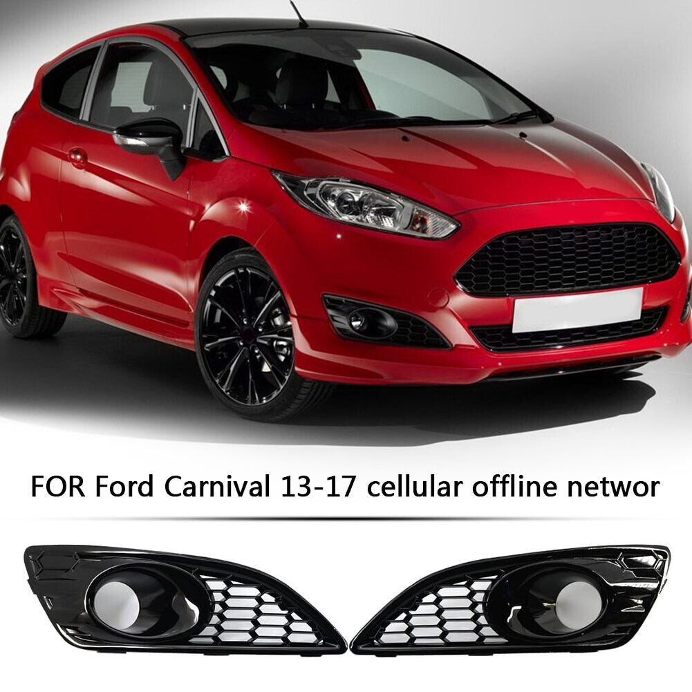 1 Pair Hollow Front Bumper Fog Lamp Lower Grille for Ford Fiesta JA8 13-17