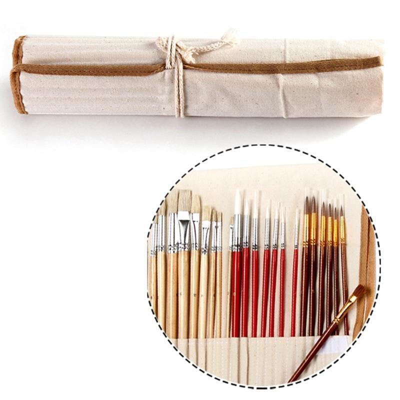 Portable Watercolor Paint Brushes 38 Pieces Brush Pen w/ Canvas Storage Bag