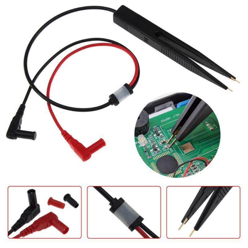 SMD Inductor Test Meter Clip Probe Tweezers For Resistor Multimeter Capacitor