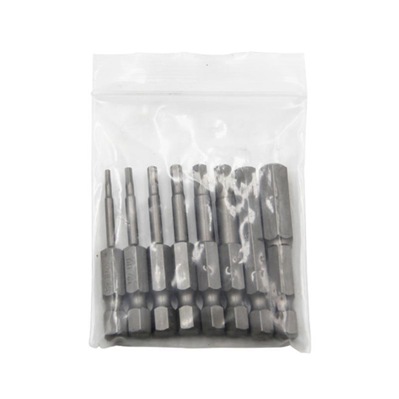1/4 In Hex Shank Magnetic Screwdriver Bits Set 8 Pieces Power Tools 50mm Length
