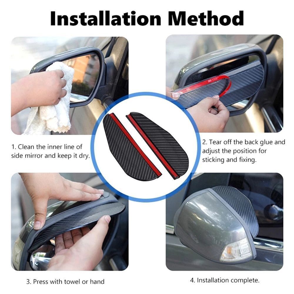 Carbon Fiber Rearview Mirror Rain Eyebrow Rear View Mirror Weather Visor