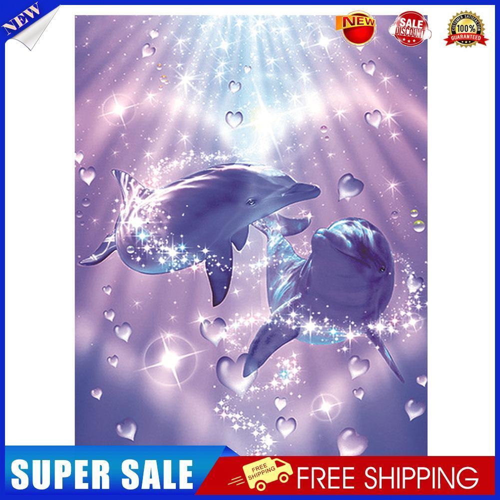 5D Dolphin Lovers Diamond Painting Embroidery DIY Full Drill Cross Stitch