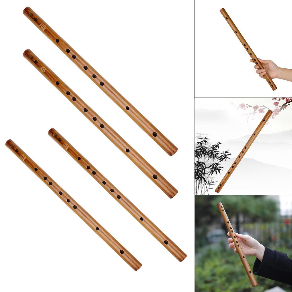 4x Traditional Wooden Flute Great Sound Woodwind Musical Instrument Gift