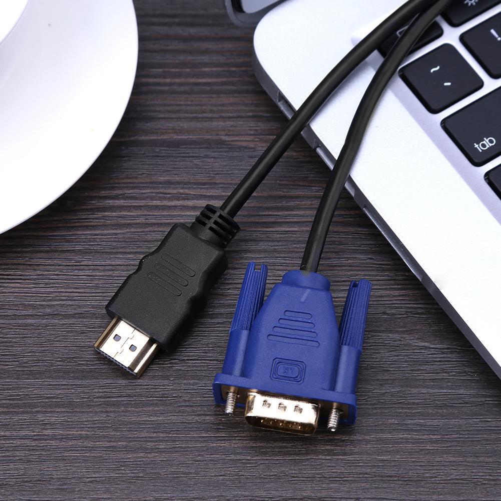 HDMI-compatible Male to VGA Male Transfer Wire HDTV Converter Adapter Aux C
