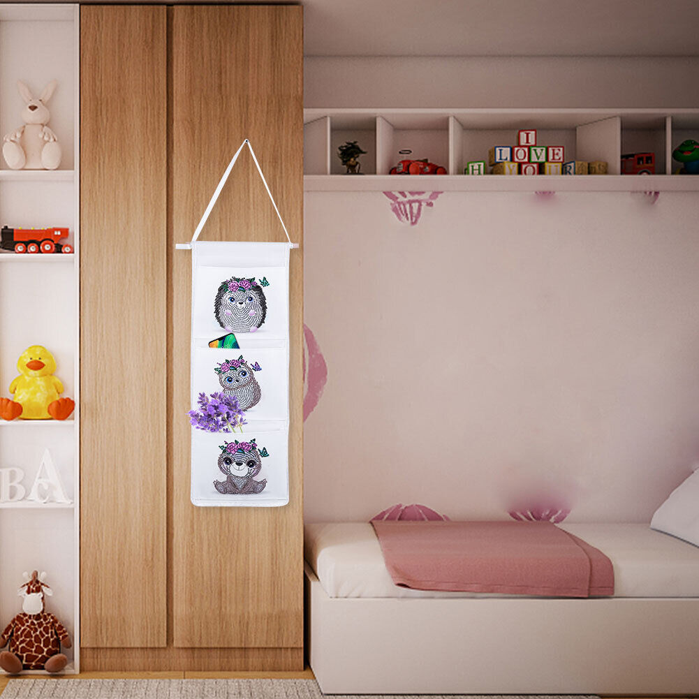 Wall Hanging Storage Bag DIY Owl Diamond Painting Home Organizer (AA1024)