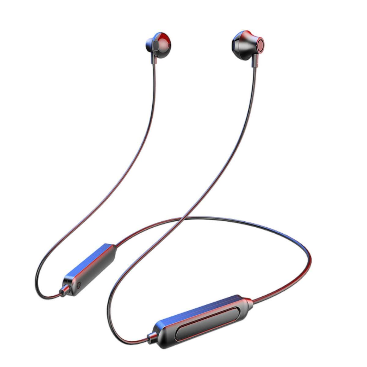 5.0  Neckband Headset Retractable earplugs for Mobile Phone