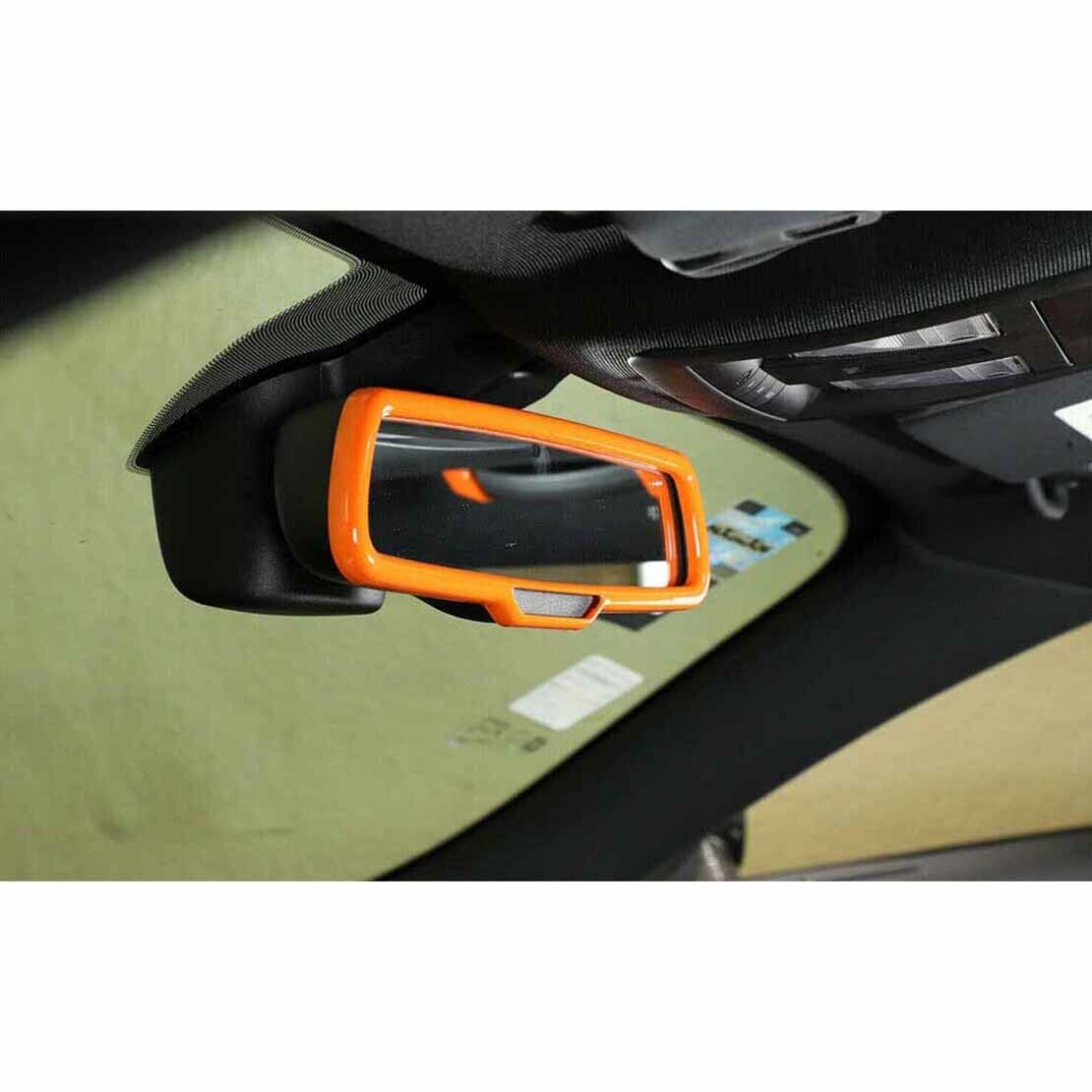 Orange Interior Rear View Mirror Frame Cover Fit for Dodge Challenger 2015-2020