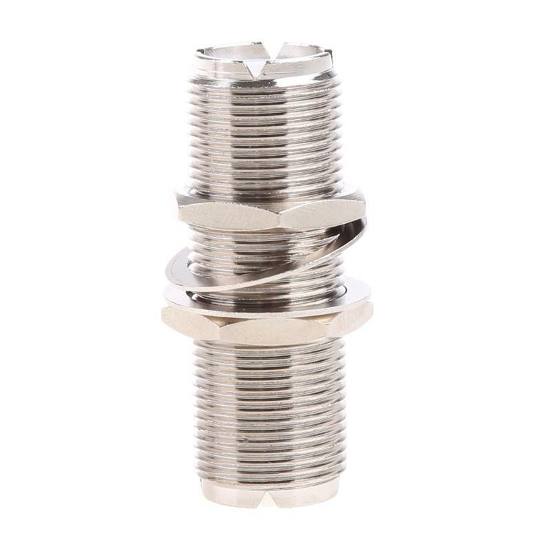 UHF Female-Female Bulkhead Connector RF Coaxial Adapter for CB Ham Radio Antenna