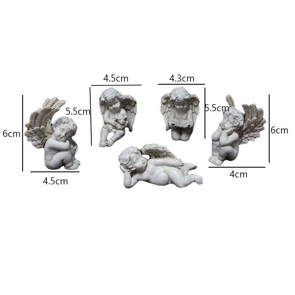 5 Pieces Angel Statue Garden Stakes Mini Landscape  Yard Porch Decor