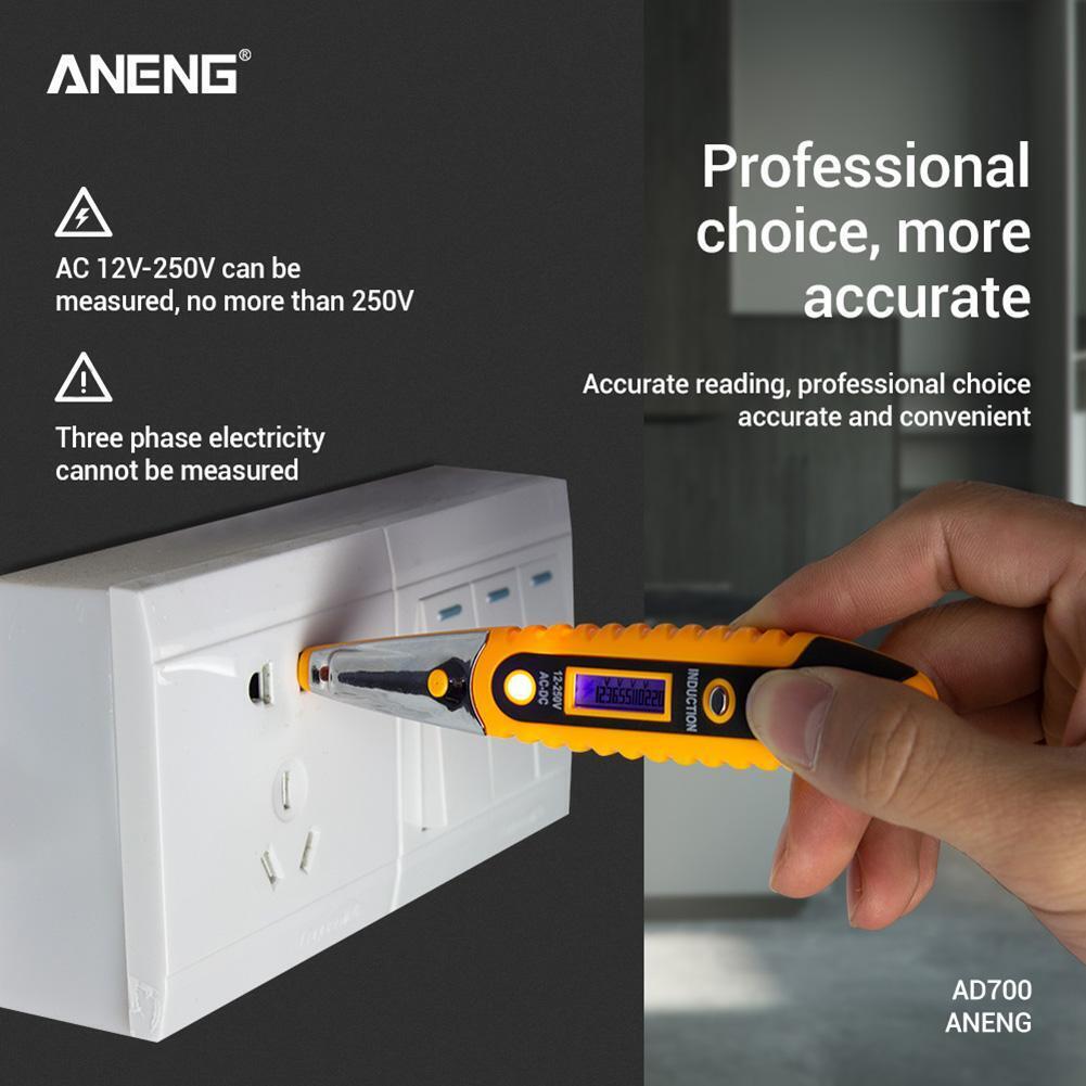 ANENG LCD Digital Display Voltage Test Pen Voltage Detector Tester (Yellow)
