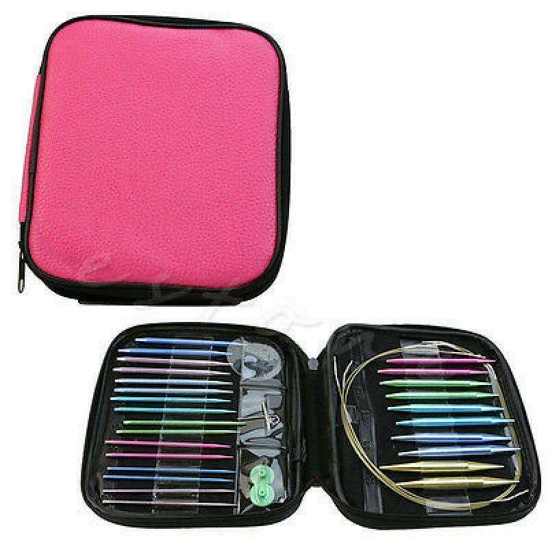 13 pairs Aluminum Interchangeable Knitting Needle Ring Set Woven Tools 2.75-10mm