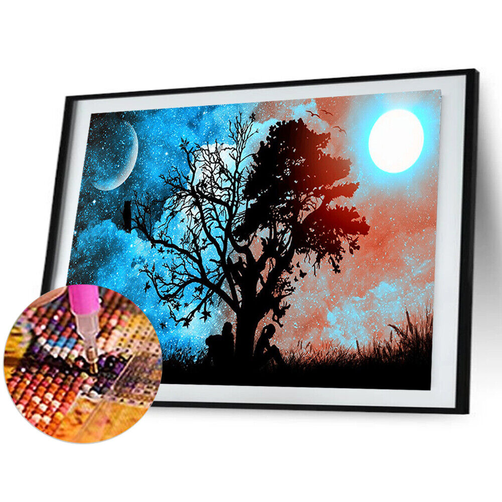 Moonlight Tree Full Drill Round Diamond Painting Needlework Cross Stitch