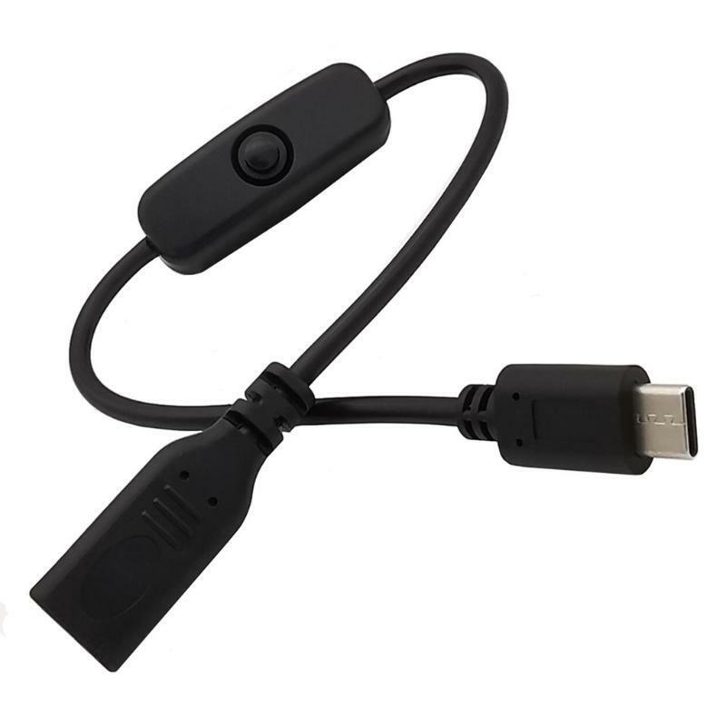 Type C Male to Female Extension Cable with Switch for Raspberry Pi 4B Smartphone