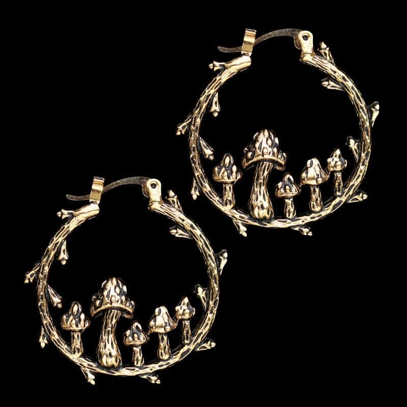 Cute Mushroom C Shaped Earring Dangle Hoop Earrings Girls Jewelry Gifts