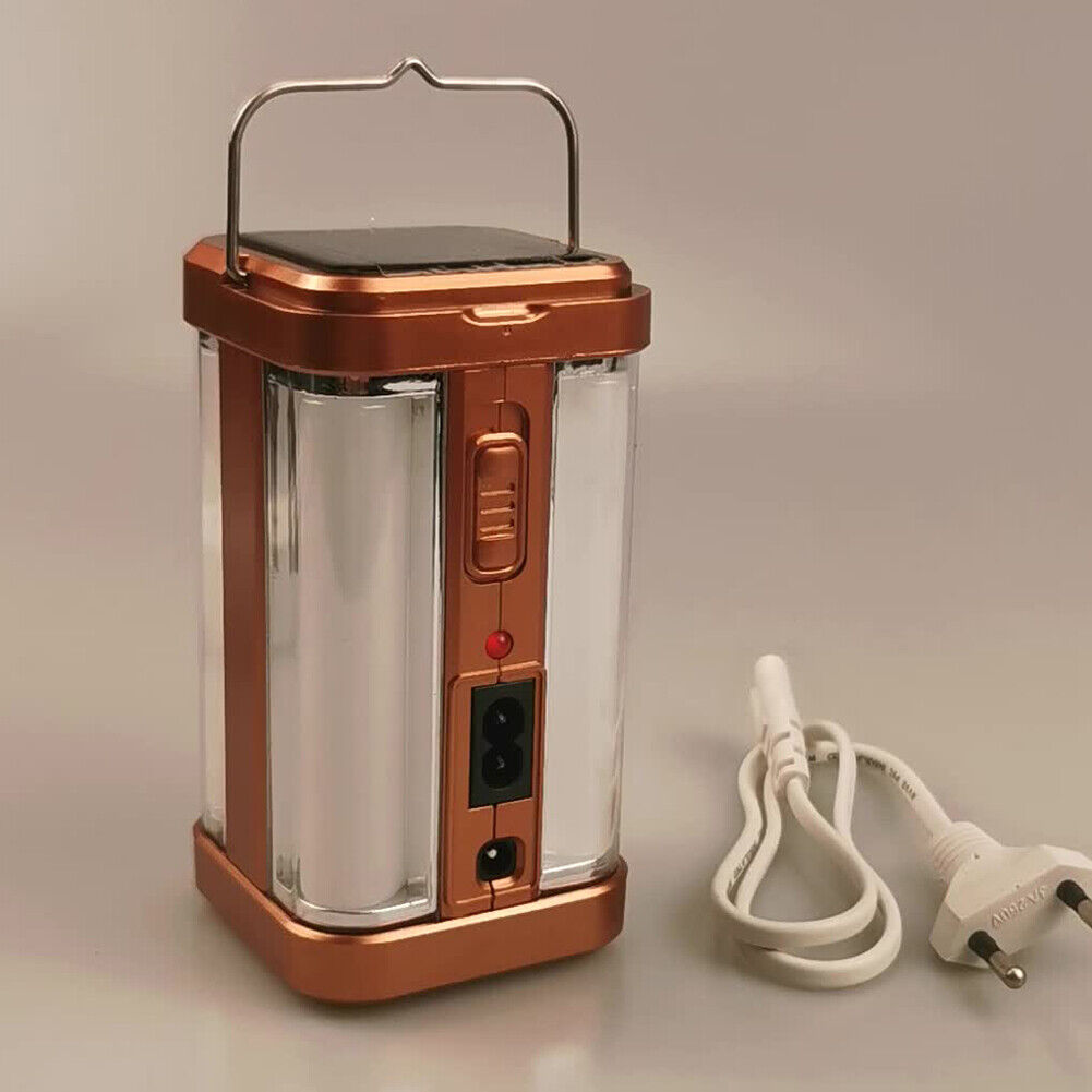 Portable Camping Light Outdoor Solar USB Charging 4 Side Tent Work Lantern