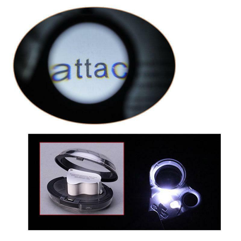 60X 30X Glass Magnifying Magnifier Loop Jewelry Loupe with LED Light Hot