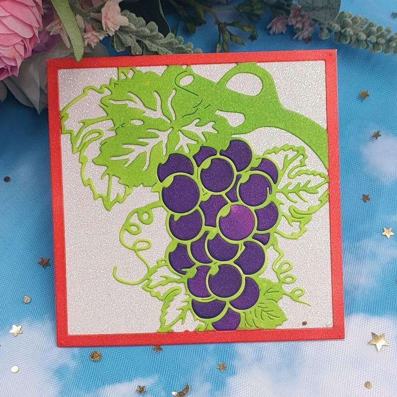Hollow Grape Leaves Metal Cutting Dies Handmade Birthday Greeting Card Decor