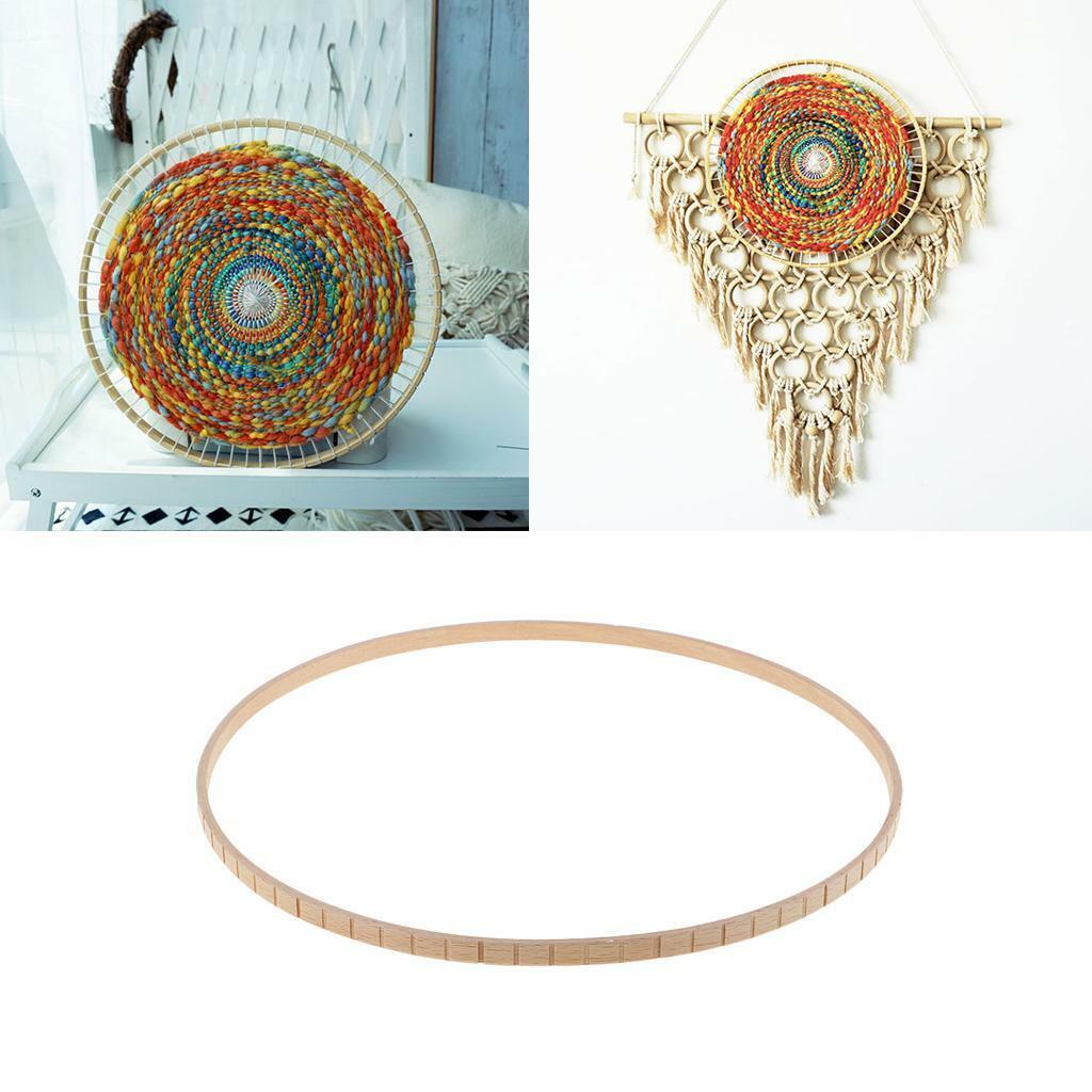 Round Wooden Knitting Loom  Weaving Tool for Handmade Wall Hanging