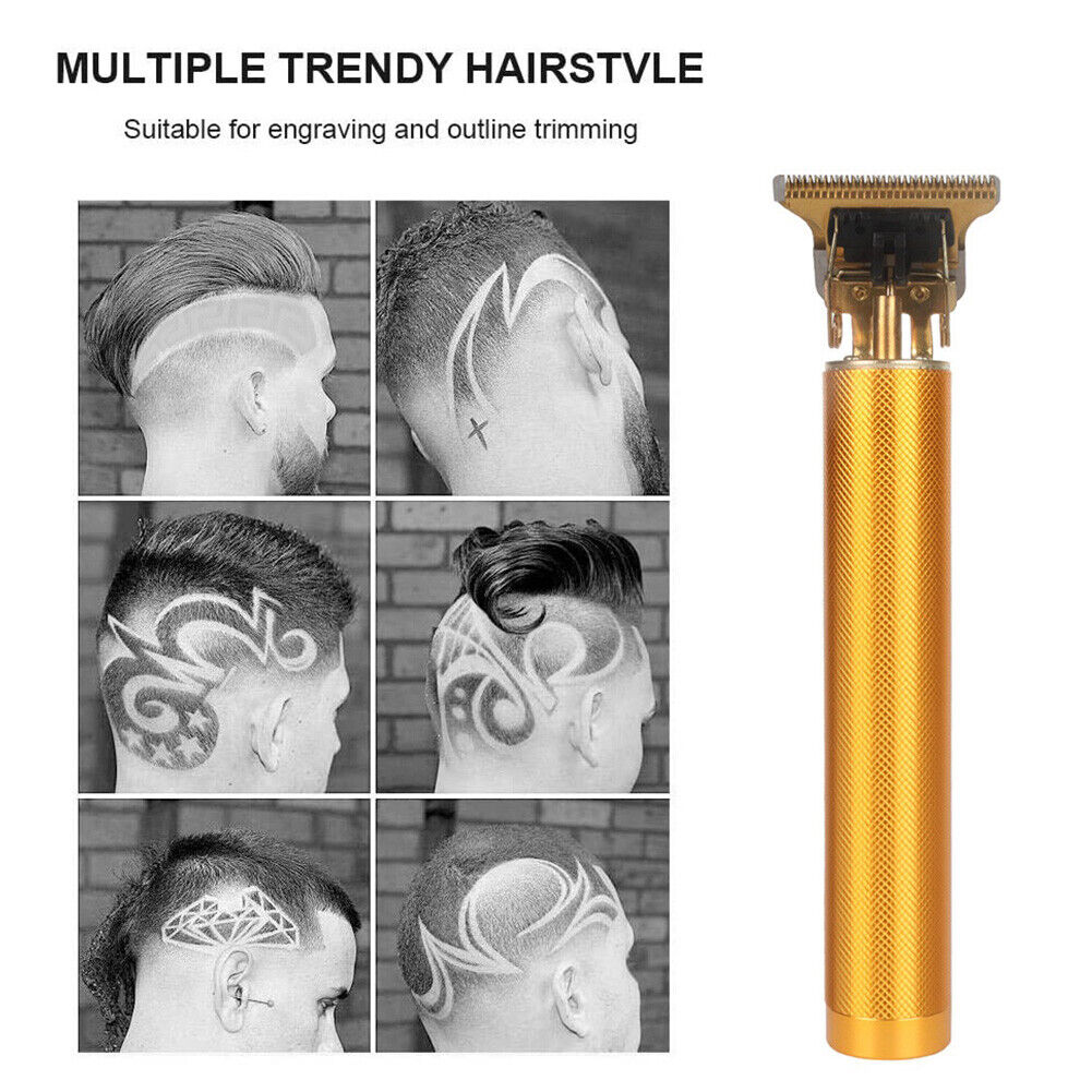 USB T9 Men Electric Hair Clipper Barber Shaver Beard Trimmer (Pink Seat)